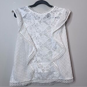 White House Black Market Ruffled Cap Sleeve Blouse